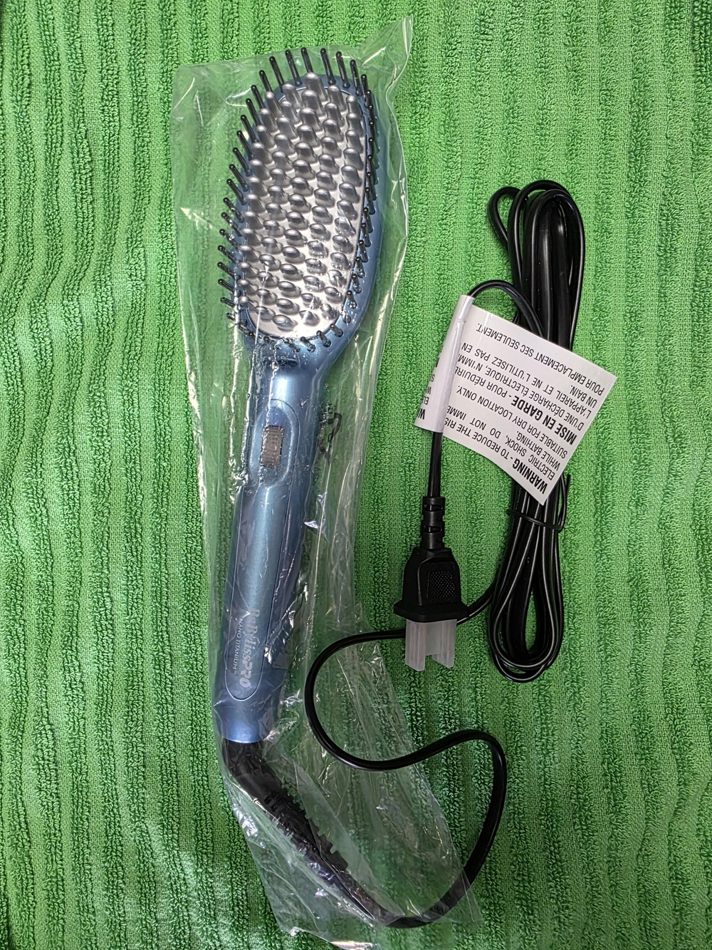 Blue Electric Heated Straightening Brush for Women Hair Tools